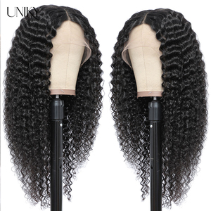 Perruque Lace Frontal Wig indienne longue sans colle — unice, perruque Lace front Wig, cheveux humains, Deep Wave, racines bruts, bon marché, vente en gros - Product Image 2