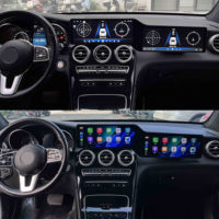 Autoradio Android 13 double écran GPS CarPlay 12,3 pouces pour Mercedes Benz Classe C GLC W205 2015-2022 NTG 5.0 5.5 6.0