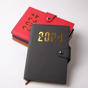 PU Daily Journal 2024 Calendário Personalizado Logotipo Diário Notebook Inglês Espanhol A5 Calendário