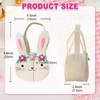 Panier de Pâques en feutre non tissé pliable, écologique, mini, coloré, imprimé sur mesure, pour la chasse aux œufs des enfants, conteneur cadeau, fête, Rolyee