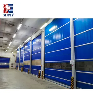 SEPPES PVC de alta velocidad puerta industrial marco de acero inoxidable PVC puerta rápida puerta alta rollo rápido