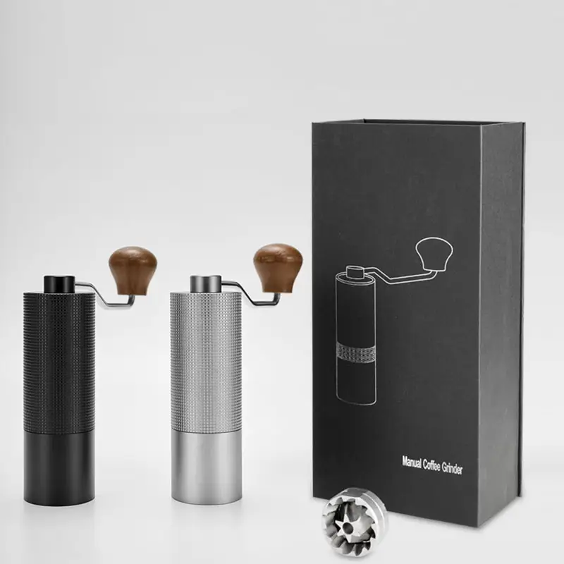 portable manual hand coffee grinder espresso aluminum coffee bean grinder with Adjustable Settings