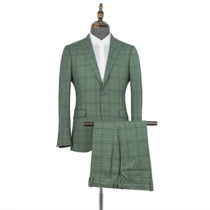 <span class=keywords><strong>Costume</strong></span> en laine mélangée à carreaux verts sur <span class=keywords><strong>mesure</strong></span>, <span class=keywords><strong>costume</strong></span> sur <span class=keywords><strong>mesure</strong></span> pour hommes, pantalon, costumes d'affaires décontractés personnalisés pour hommes, 2 pièces - Product Image 1