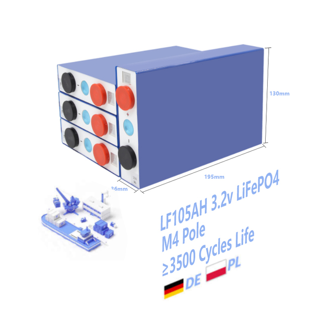 3.2V LF105 LiFePO4 105Ah Prismatic Liquid Battery Cell EV Energy Storage 3500+ Cycles High Capacity 336Wh -20~60C Operating Temp