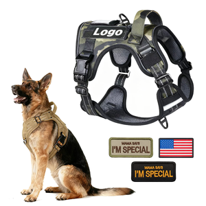 Personalizzabile Camouflage tattico canottiera imbracatura mimetica in Nylon resistente per cani grandi e grandi con Patch personalizzate - Product Image 1