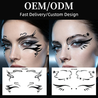 Autocollants de tatouage temporaire pour le visage, motif ailes, effet taches de rousseur, en feuille colorée, design personnalisé, métalliques, pour marque privée