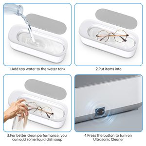 New Intelligent Electric Portable Household Multi-Function 46kHz Stainless Steel Ultrasonic Cleaner 350ml Capacity Digital <b>Timer</b> - Product Image 5