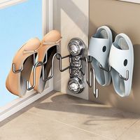Étagère à chaussures murale à ventouse, sans perçage, pliable, 2 ou 4 niveaux