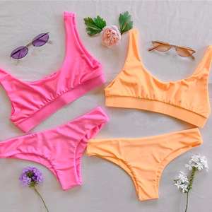 Traje de Baño de Tres Piezas 2021OEM para Mujer, con Escote Recogido para Senos Pequeños, Sexy, para Senos <span class=keywords><strong>Grandes</strong></span>, Copa Grande, Estilo Delgado, Bikini - Product Image 4