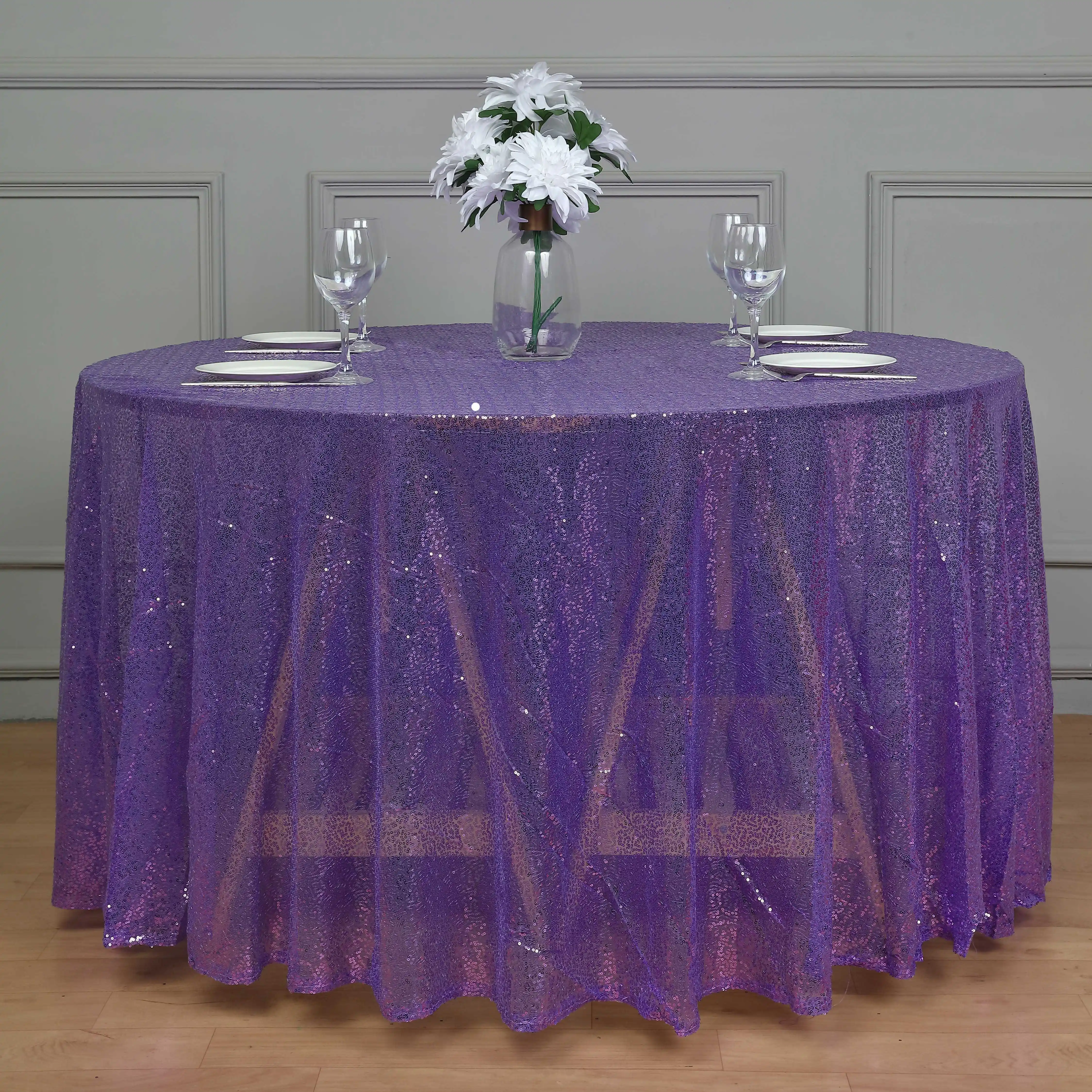 Elegant Round Tablecloth Sequin Table Cloth For Wedding Party Decoration