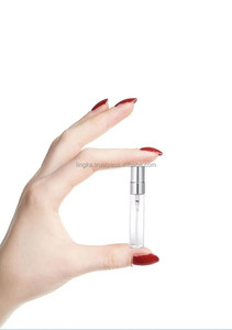 Glass Perfume <b>Bottle</b> Portable Travel Mini 2ml 5ml <b>10ml</b> Clear Fine Mist Cylinder Metal Collar Vial Sample Container Pump Sprayer - Product Image 2