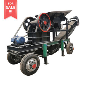 Trituradora de mandíbulas eléctrica portátil de 10 toneladas por hora, mini trituradora móvil con cinta transportadora, pequeña trituradora de piedra diésel con motor y cojinete central. - Product Image 1