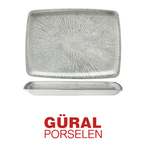 Plateau de service rectangulaire Arnim 31 × 23 cm en porcelaine New Bone China avec impression numérique Gural - Product Image 4