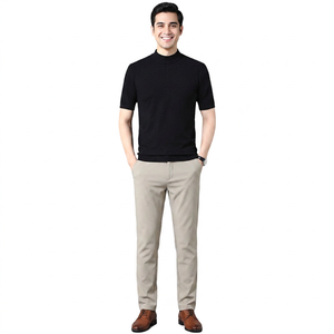 Suéter Casual de Verano para Hombre, Manga Corta, Estilo Informal para Hombres de Mediana Edad, Camiseta de Punto de Media Manga, Comercio Exterior - Product Image 1
