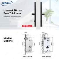Serrure de porte extérieure intelligente Tediton, empreinte digitale, numéro, application Ttlock, télécommande, serrure intelligente électrique avec mot de passe et poignée