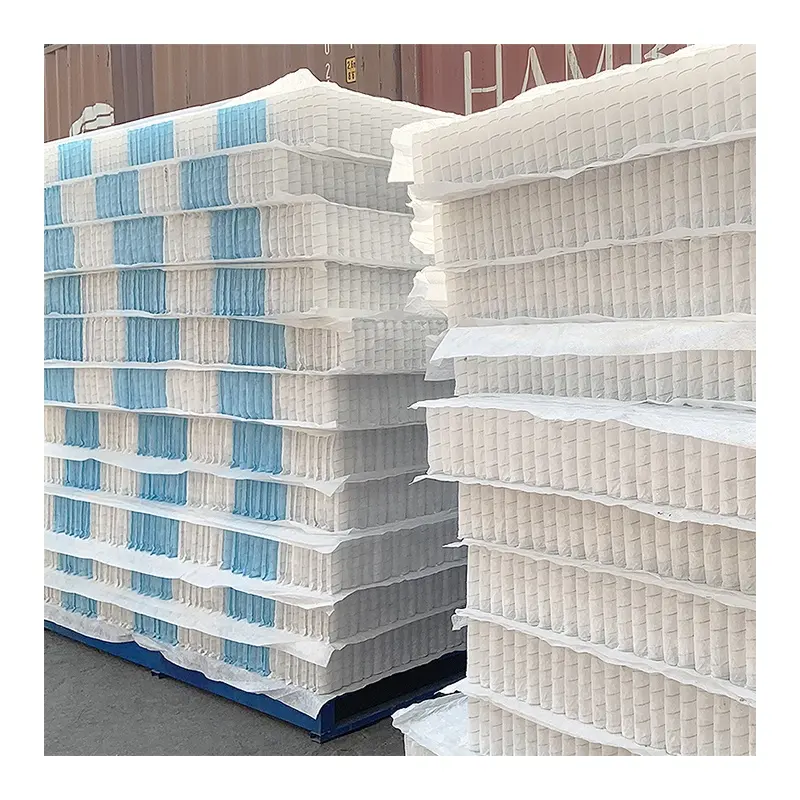 Wholesale Cheap Bed Mattresses Metal White Blue Grey Color Pocket Spring Sleep Well Roll Up