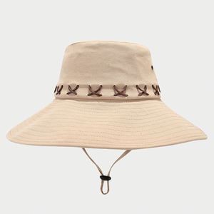 Chapeau de camping tendance style western cowboy à large bord, protection solaire, vacances en bord de mer, chapeau d'extérieur, chapeau de course en jungle, chapeau alpin pour femmes - Product Image 2