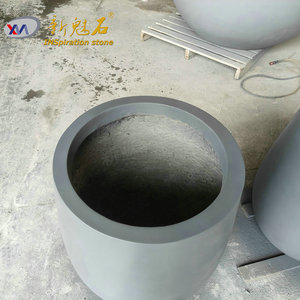 Nuevos Materiales de Construcción de Piedra Artificial, Macetas de Piedra Artificial de 600*600*500 en Gris y Negro para Espacios Interiores y Exteriores - Product Image 2