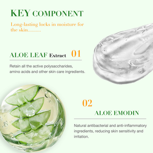 Gel d'aloe vera biologique pur à 99 % OEM avec extrait de feuille d'aloe vera, aloé emodin, apaisant, hydratant, soin après-soleil, marque privée - Product Image 3