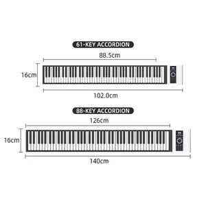Hifing 88 tombol Keyboard Piano gulung profesional Piano elektronik gulung tangan