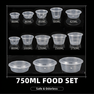 750ml rond en plastique jetable récipient de stockage des aliments couvercle de bac à légumes 15*10.5*6cm pour nouilles sandwichs chewing-gum Sushi Pizza - Product Image 2