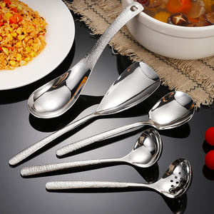 Couverts martelées de haute qualité ensemble complet fourchette cuillère couteau ustensile de service 304 ensemble d'ustensiles de couverts en acier inoxydable - Product Image 3