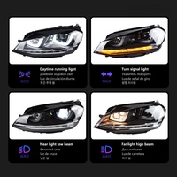 Applicable aux modèles Volkswagen Golf 7 de 2013 à 2017, avec des lentilles LED en forme de U doubles pour les feux de jour et les feux de direction dynamiques