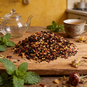 Mélange <span class=keywords><strong>de</strong></span> Thé aux Herbes et Fruits Naturels Aromatisé, Infusion <span class=keywords><strong>de</strong></span> Fleurs et Baies en Vrac avec Hibiscus, Fraise, Aubépine et Double <span class=keywords><strong>Rose</strong></span> Rouge - Product Image 6