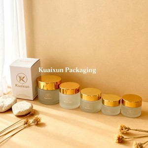 Großhandel 1oz 2oz 100ml Luxus-Glas Individuell Gestaltete Mattierte Klare Gläser mit Silberdeckeln für Hautpflege-Creme-Behälter - Product Image 6