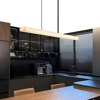 Luminaire suspendu linéaire moderne en marbre, design LED, pour îlot de cuisine, salle à manger, décoration intérieure