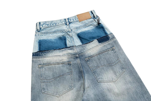 <span class=keywords><strong>Jeans</strong></span> da <span class=keywords><strong>Uomo</strong></span> Personalizzati 14 oz a Doppio Strato con Colori Contrastanti e Gamba Larga all'Ingrosso - Product Image 6