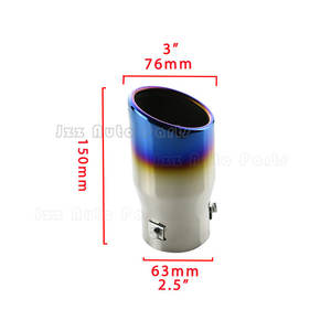 Embout d'échappement de voiture en acier inoxydable, diamètre modifiable de 2,5 à 3 pouces, à coupe angulaire, finition bleu brûlé - Product Image 2