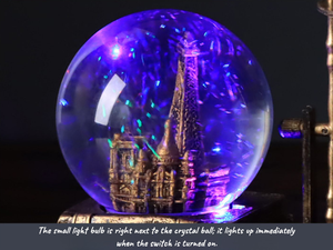 Ретро-таймер в форме башни, музыкальная шкатулка с кристаллическим шаром, светодиодная, светящаяся, меняющая цвет, настольное украшение для дома, ночник - Product Image 6