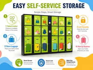 Casier à bagages intelligent à 18 compartiments pour entreprises de location, <span class=keywords><strong>armoire</strong></span> de rangement en libre-service pour attractions touristiques et aéroports - 2026 - Product Image 5