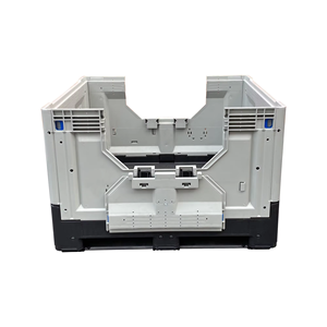 กล่องพาเลทพับได้<span class=keywords><strong>สอง</strong></span>ประตูแบบปิด สำหรับเก็บผลิตผลสด พร้อมช่องเข้าด้านยาว ใช้ซ้ำได้สำหรับการขนส่ง - Product Image 6