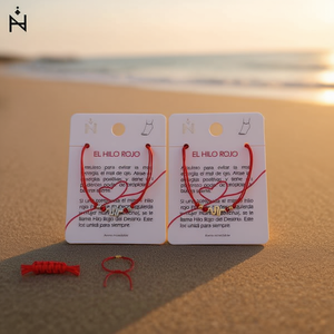 Cavigliera Angelina El Hilo Rojo in acciaio inossidabile con cordoncino rosso portafortuna per donna, gioiello alla moda. - Product Image 3