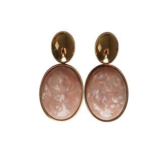 Pendientes de Fiesta Vintage para Mujer SmileJoyas, Acero Inoxidable 316L con Baño de Oro PVD, Resina de Flores Resistente y Sostenible - Product Image 1
