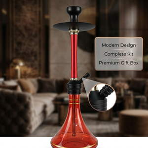 Oferta Especial: Cachimba Metálica Rubí Contemporánea, Pipa de Agua Shisha de Tubo Único, Accesorios de Boutique, Set de Nargile Chicha - Product Image 1