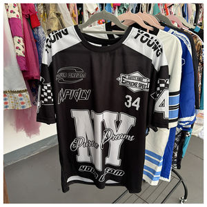 เสื้อยืดฮิปฮอปของผู้ชายเสื้อยืดแขนสั้นทรงหลวมคุณภาพดีจัดส่งแบบสุ่ม - Product Image 1