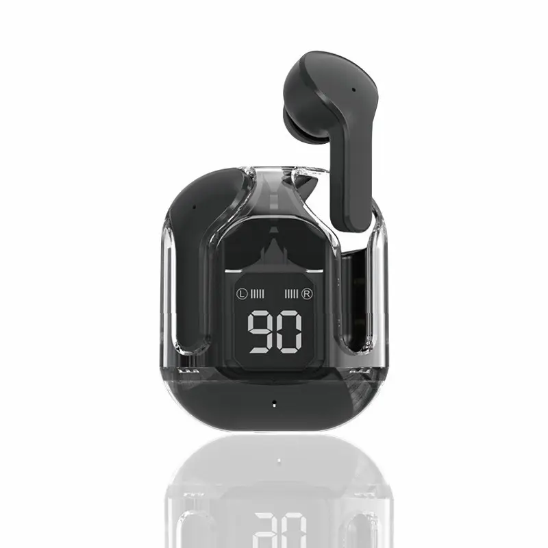 AIR31 Earphone Gaming Mini warna-warni, earbud dalam-telinga tampilan LED TWS nirkabel latensi rendah