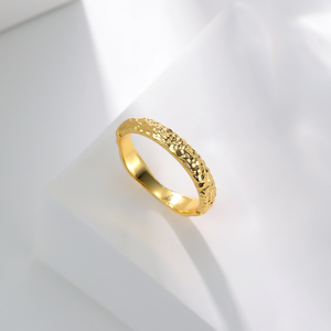Bague de ville en argent sterling 925 plaqué or 18 carats pour femme, bijoux faits à la main, texture martelée, empilable, pour soirée, ODM OEM, tendance, vente en gros - Product Image 6