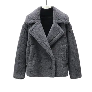 wholesale classics camel cashmere short teddy winter wool coat women fashion clothes