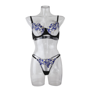 Nouvel ensemble de lingerie sexy pour femme, broderie en maille tendance, grande fleur, lingerie amusante, ensemble deux pièces - Product Image 6