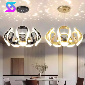 โคมไฟระย้า LED 140W พร้อมรีโมทคอนโทรล ปรับความสว่างได้ 3 สี โคมไฟเพดานสำหรับห้องรับประทานอาหารและห้องครั<span class=keywords><strong>ว</strong></span> - Product Image 1
