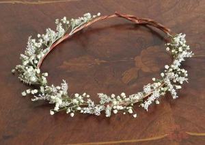 Couronne de fleurs séchées pour mariée et demoiselle d'honneur, accessoires de cheveux bohèmes pour mariage - Product Image 3