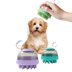 หวีอาบน้ำสัตว์เลี้ยงสามารถเพิ่มเจลอาบน้ำสัตว์เลี้ยงทำความสะอาดและดูแลขนแปรงขนแมวออกแบบทำความสะอาดด้วยตัวเอง - Product Image 1