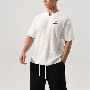 Camiseta Personalizada Talla Estadounidense con Logotipo Personalizado, Ropa Deportiva Elástica de Secado Rápido, Camiseta Deportiva de Manga Corta <span class=keywords><strong>para</strong></span> Hombre, Ropa de Entrenamiento - Product Image 4