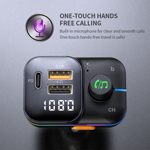 Loại C Xe MP3 Máy Nghe Nhạc Nhanh Chóng Sạc Không Dây Tai Nghe Cuộc Gọi FM <span class=keywords><strong>Transmitter</strong></span> Bass Stereo <span class=keywords><strong>Receiver</strong></span> FM Modulator OTP Xe Sạc - Product Image 6