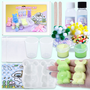 TIMESRUI DIY Squishy Bear Kit Non Toxique Taba Squishy Toys Making Kit <span class=keywords><strong>Silicone</strong></span> Rubber Pinch <span class=keywords><strong>Gel</strong></span> pour Mochi Squishy Toys Making - Product Image 2