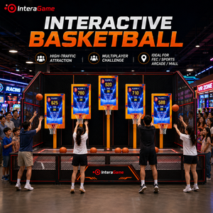Jeu d'arcade de basket-ball interactif multijoueur avec comptage numérique des points, machine de tir au panier pour centre commercial et aire de jeux intérieure - Product Image 1
